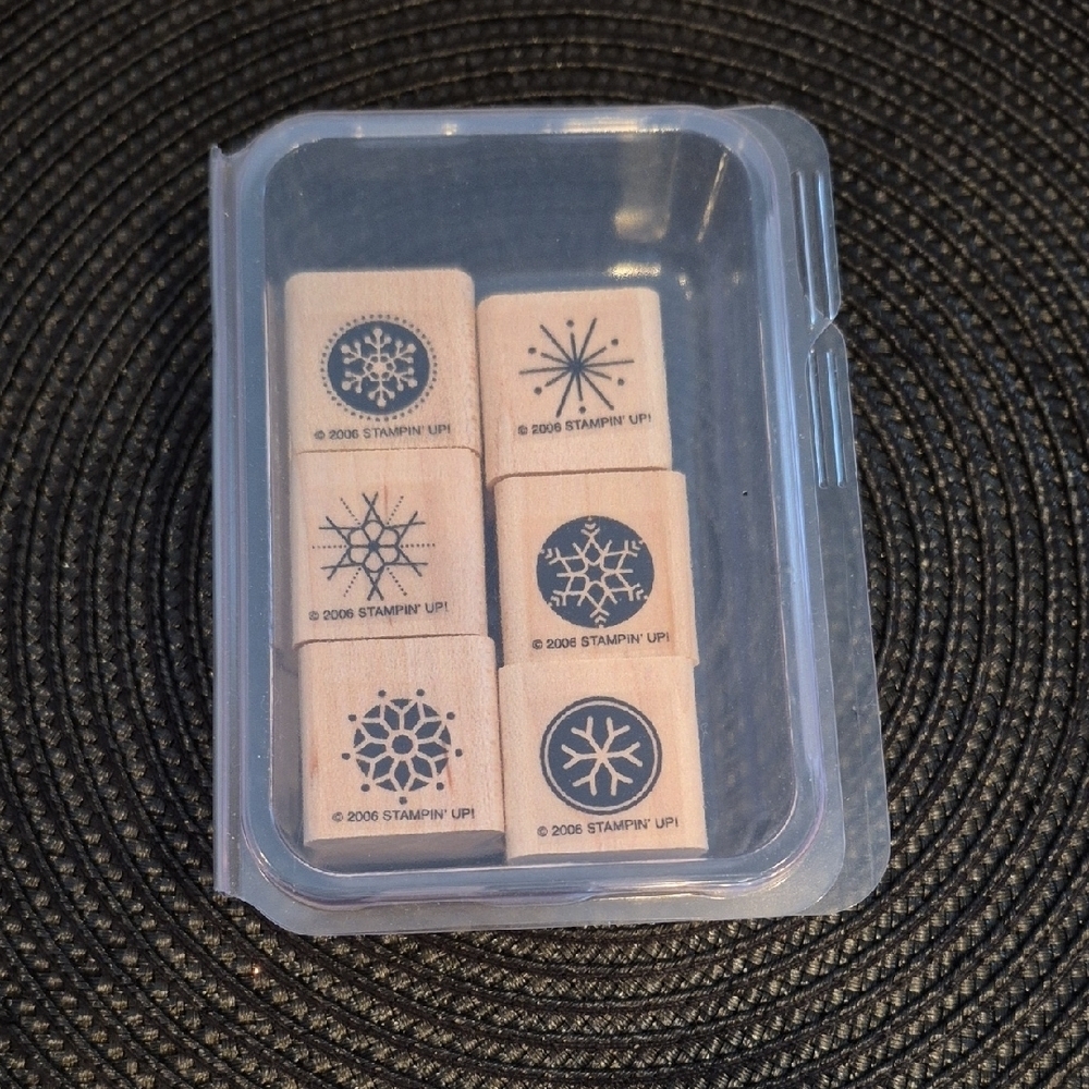 STAMPIN' UP! Retired 2006 'Snow Flurries' Stamp Set, Set of 6 Stamps
